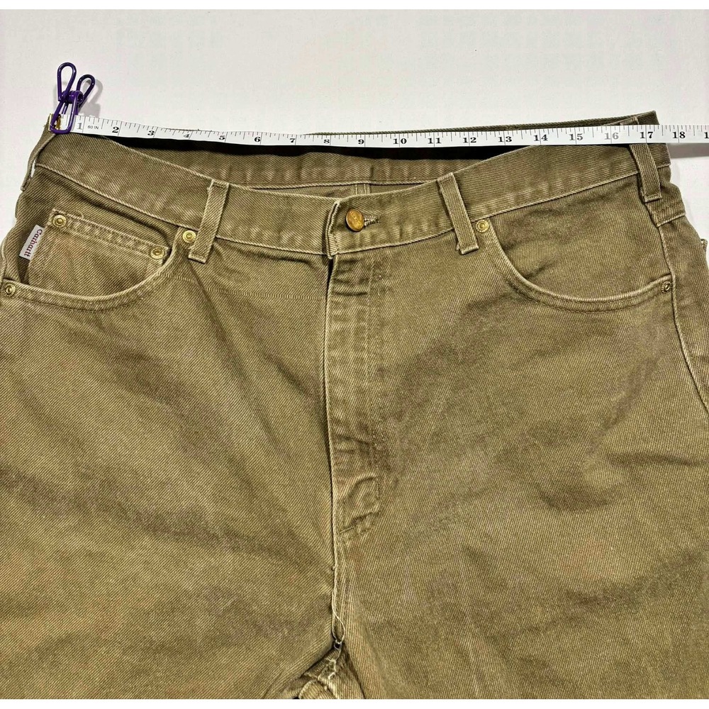 Carhartt  Mens Brown Cotton Canvas Work Pants‎ 38x32 Made in USA - Picture 5 of 12